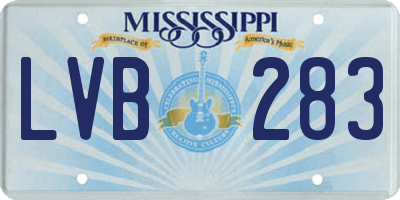 MS license plate LVB283