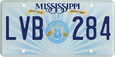 MS license plate LVB284