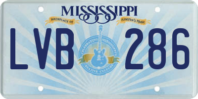 MS license plate LVB286