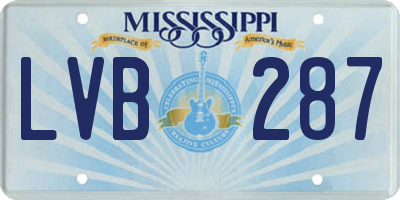 MS license plate LVB287