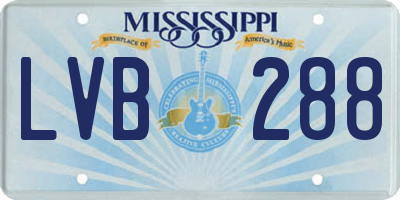 MS license plate LVB288