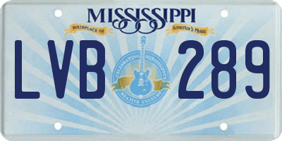 MS license plate LVB289