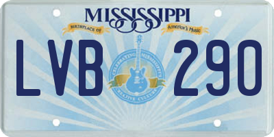 MS license plate LVB290