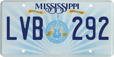 MS license plate LVB292