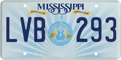 MS license plate LVB293