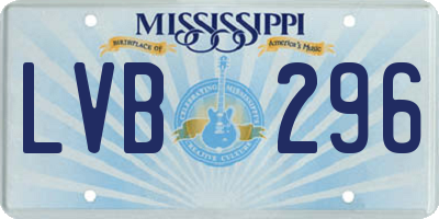 MS license plate LVB296