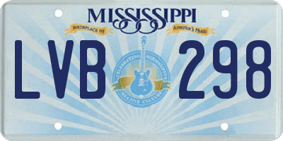 MS license plate LVB298