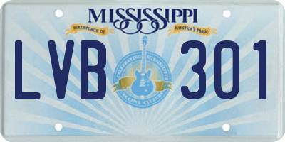 MS license plate LVB301