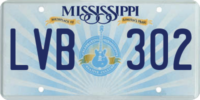 MS license plate LVB302