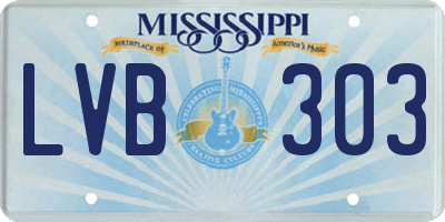 MS license plate LVB303