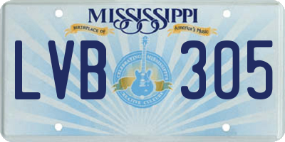 MS license plate LVB305