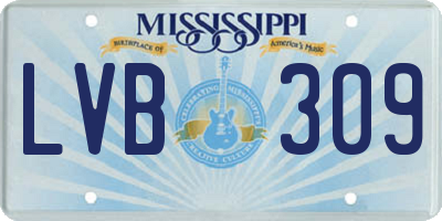 MS license plate LVB309