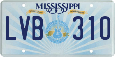 MS license plate LVB310