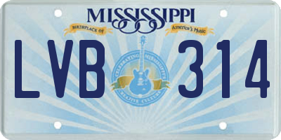 MS license plate LVB314