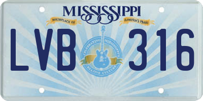 MS license plate LVB316