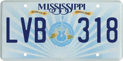 MS license plate LVB318