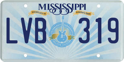 MS license plate LVB319