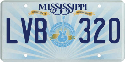 MS license plate LVB320
