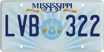 MS license plate LVB322