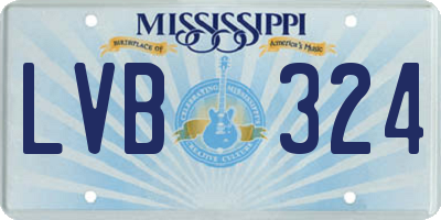 MS license plate LVB324