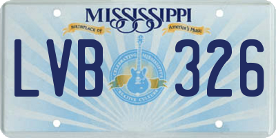 MS license plate LVB326