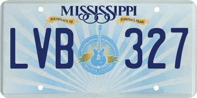 MS license plate LVB327