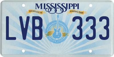 MS license plate LVB333