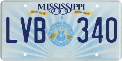 MS license plate LVB340