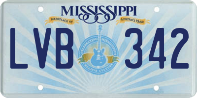 MS license plate LVB342