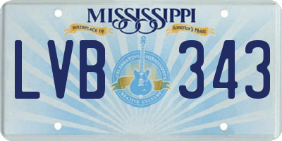 MS license plate LVB343