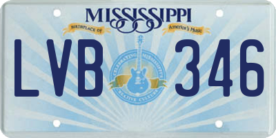 MS license plate LVB346