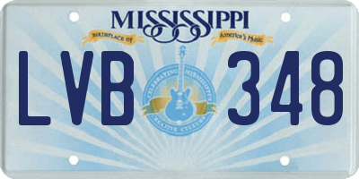MS license plate LVB348