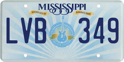 MS license plate LVB349