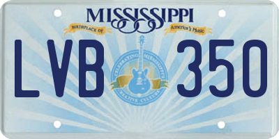 MS license plate LVB350