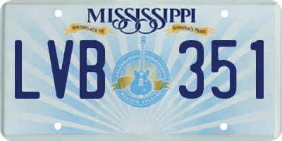 MS license plate LVB351