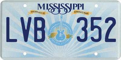 MS license plate LVB352