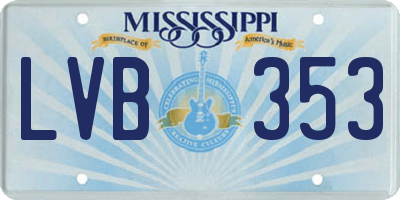 MS license plate LVB353