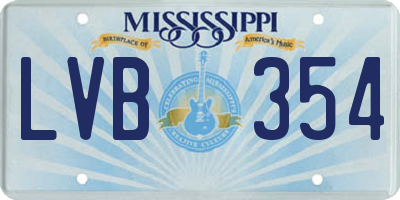 MS license plate LVB354
