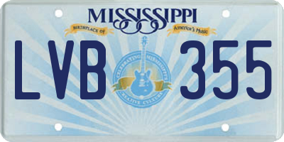 MS license plate LVB355