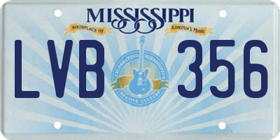 MS license plate LVB356