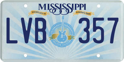 MS license plate LVB357