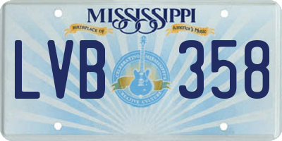 MS license plate LVB358