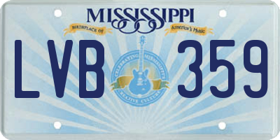 MS license plate LVB359