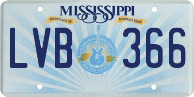MS license plate LVB366