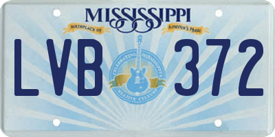 MS license plate LVB372