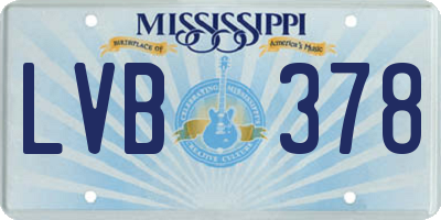 MS license plate LVB378