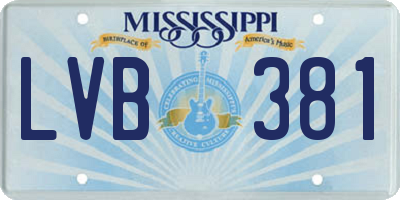 MS license plate LVB381