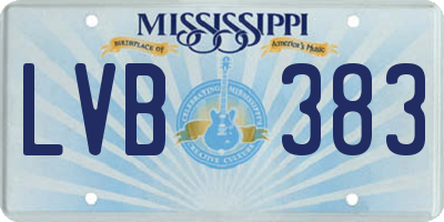 MS license plate LVB383