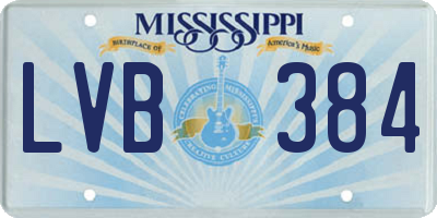 MS license plate LVB384