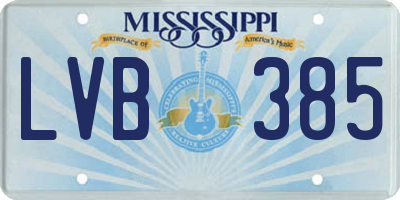 MS license plate LVB385